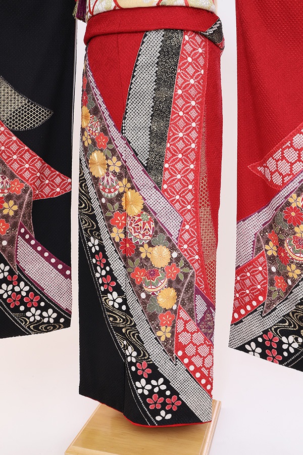 振袖 レンタル 成人式 フルセット 赤×黒