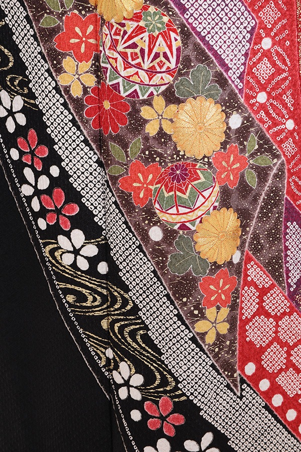 振袖 レンタル 成人式 フルセット 赤×黒