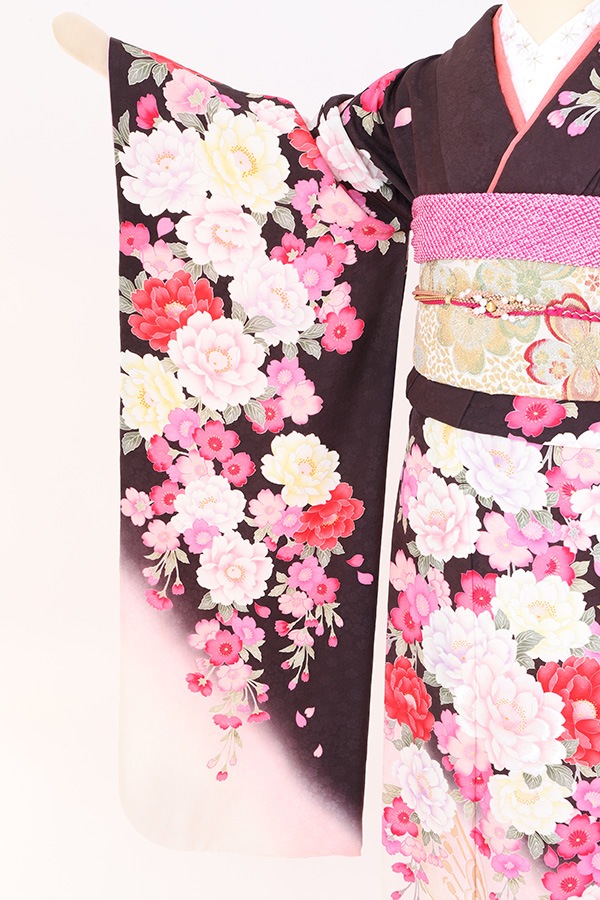 振袖 レンタル 成人式 フルセット こげ茶