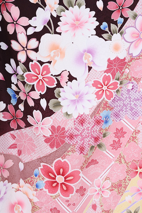 振袖 レンタル 成人式 フルセット こげ茶