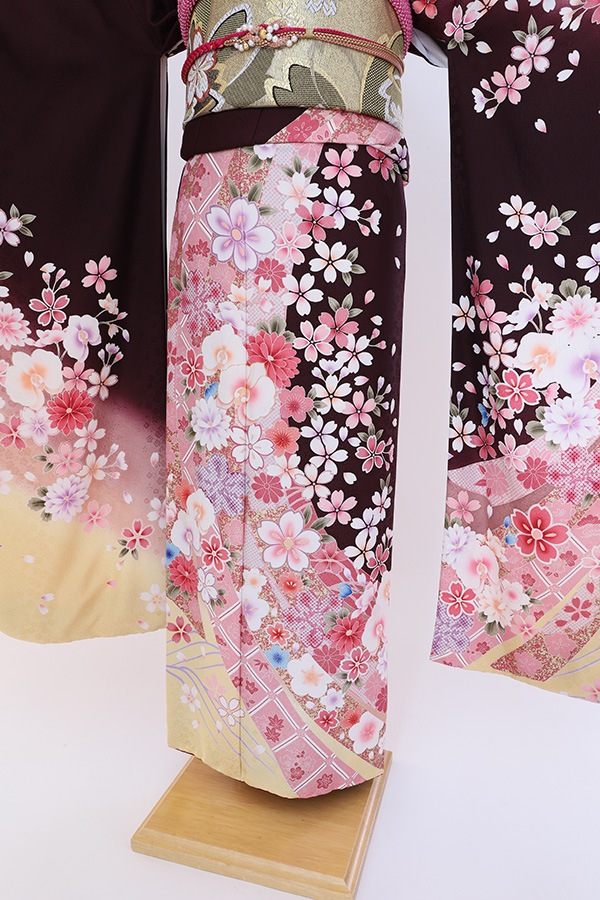 振袖 レンタル 成人式 フルセット こげ茶