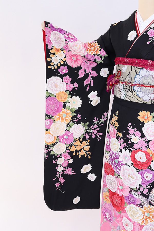 振袖 レンタル 成人式 フルセット 黒