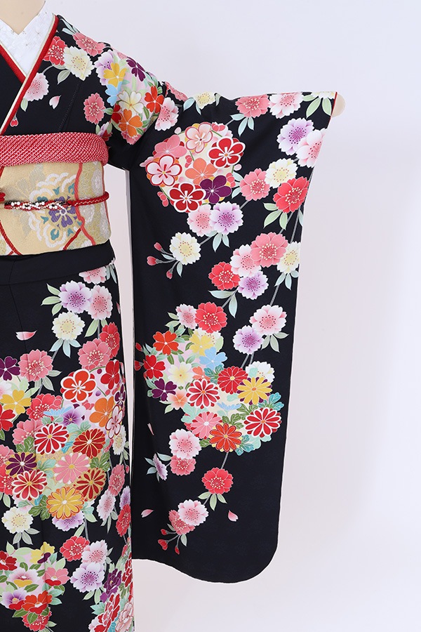 振袖 レンタル 成人式 フルセット 黒