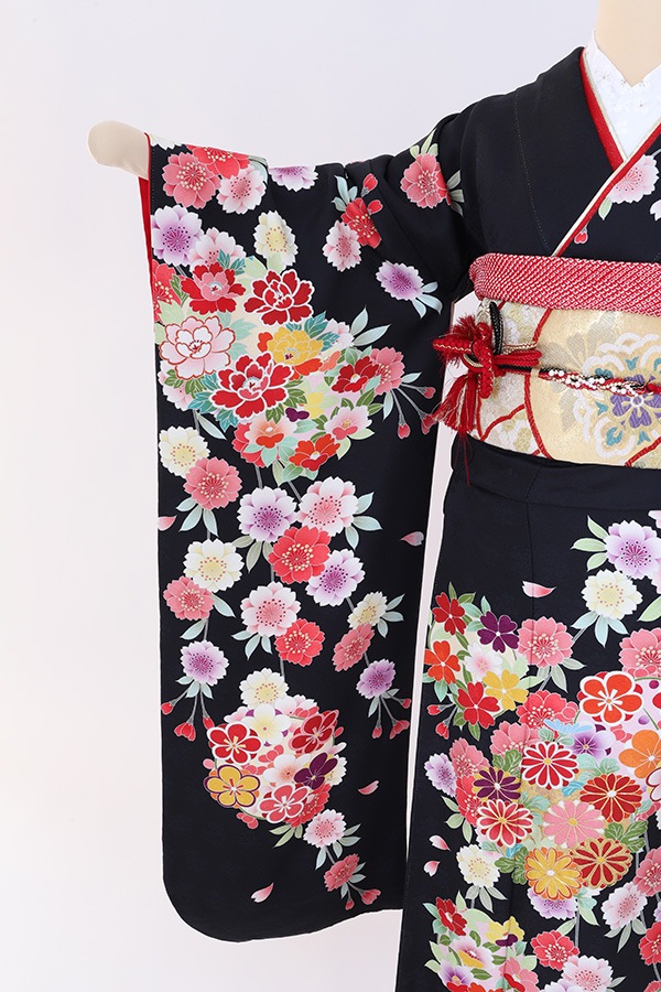 振袖 レンタル 成人式 フルセット 黒