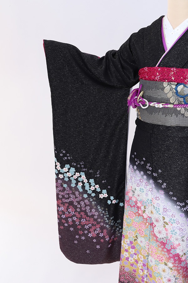 振袖 レンタル 成人式 フルセット 黒