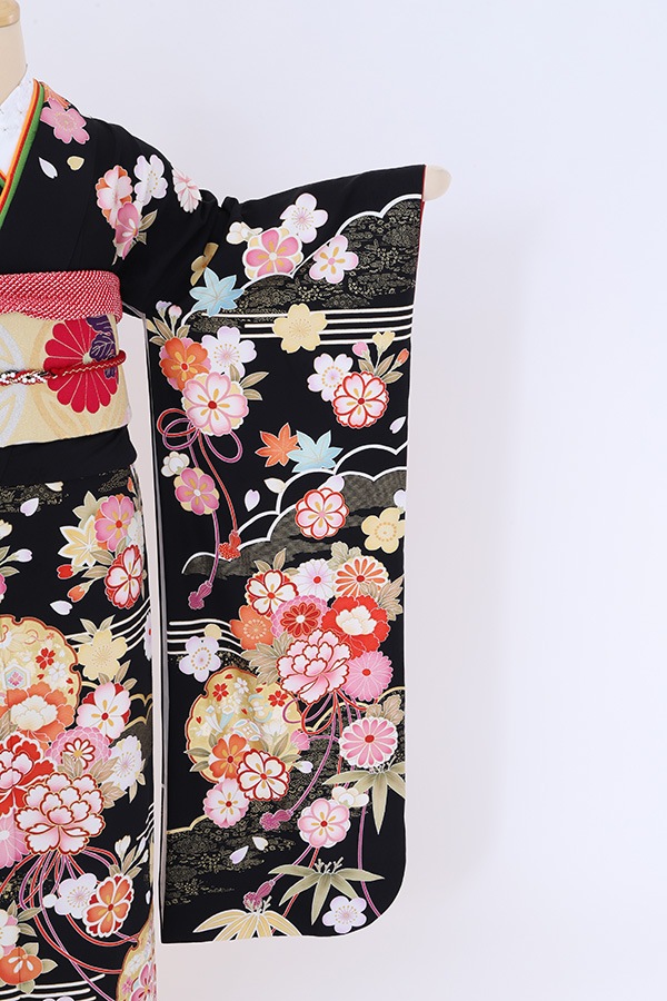 振袖 レンタル 成人式 フルセット 黒