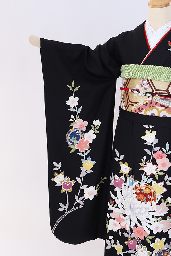 振袖 レンタル 成人式 フルセット 黒