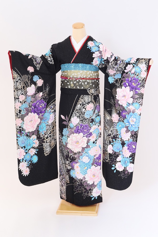 振袖 レンタル 成人式 フルセット 黒