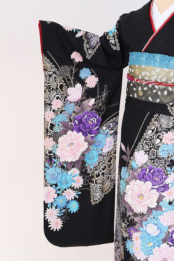 振袖 レンタル 成人式 フルセット 黒