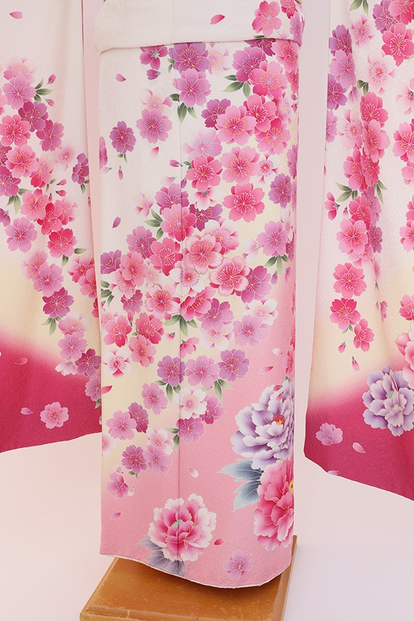 振袖 レンタル 成人式 フルセット 黒×ピンク