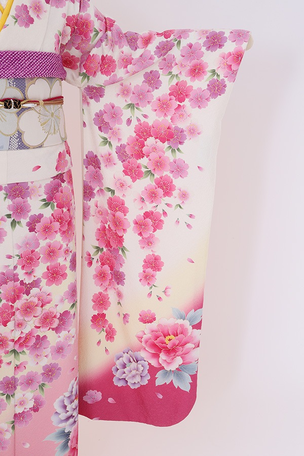 振袖 レンタル 成人式 フルセット 黒×ピンク