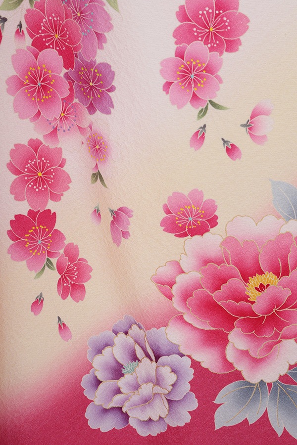 振袖 レンタル 成人式 フルセット 黒×ピンク