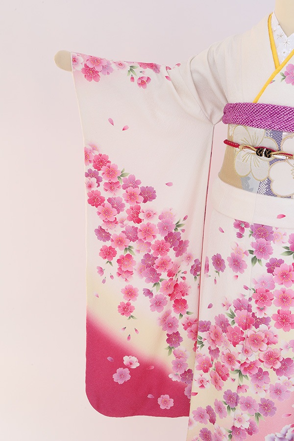 振袖 レンタル 成人式 フルセット 黒×ピンク