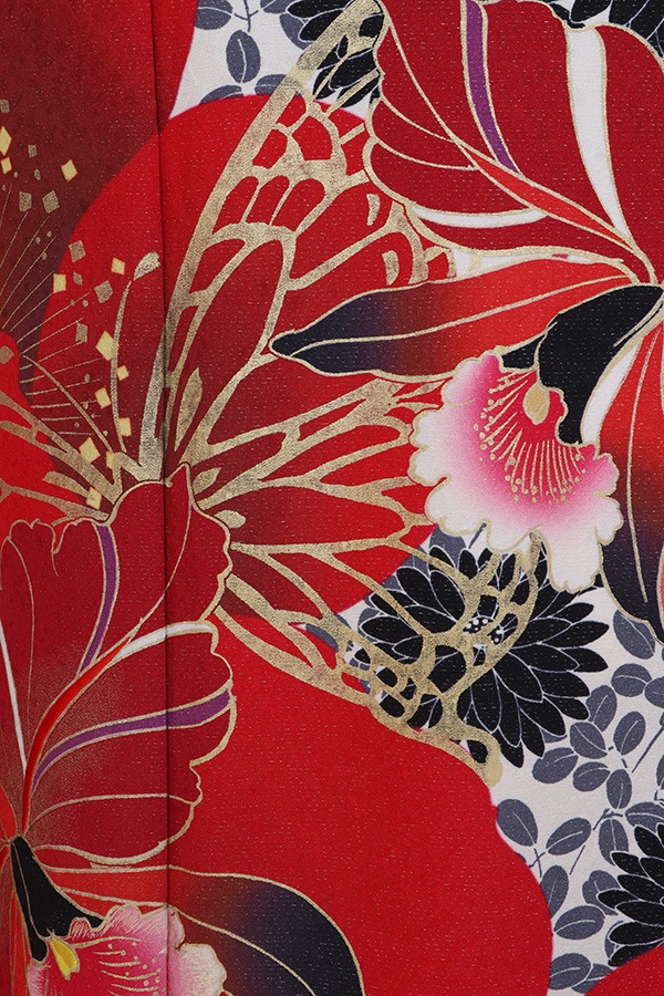 振袖 レンタル 成人式 フルセット 白×赤