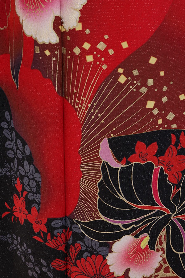 振袖 レンタル 成人式 フルセット 白×赤