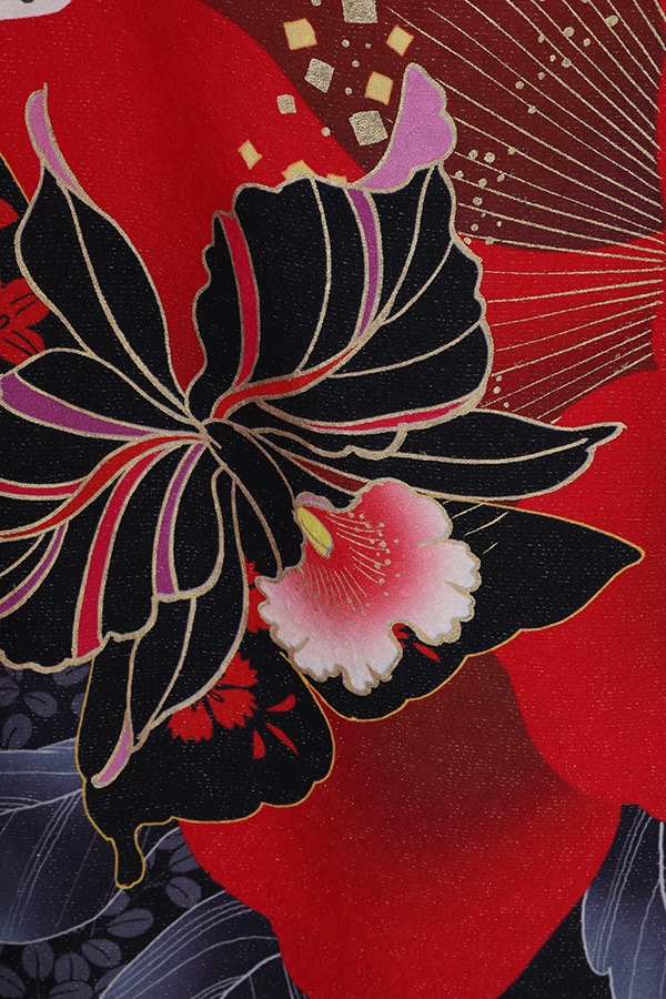 振袖 レンタル 成人式 フルセット 白×赤