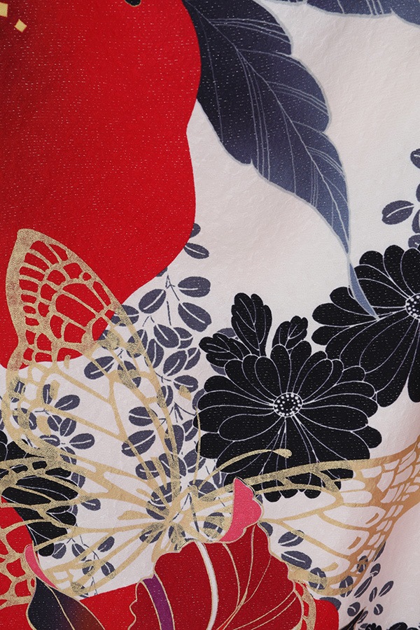 振袖 レンタル 成人式 フルセット 白×赤