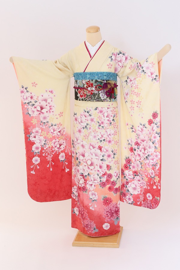 振袖 レンタル 成人式 フルセット クリーム