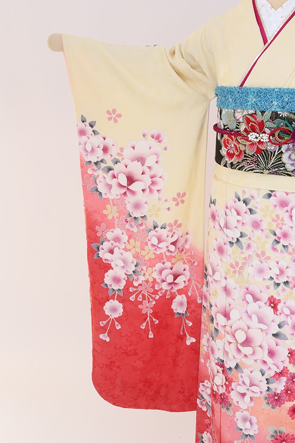 振袖 レンタル 成人式 フルセット クリーム