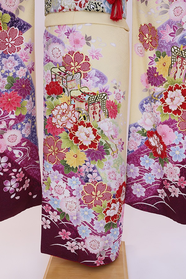 振袖 レンタル 成人式 フルセット クリーム