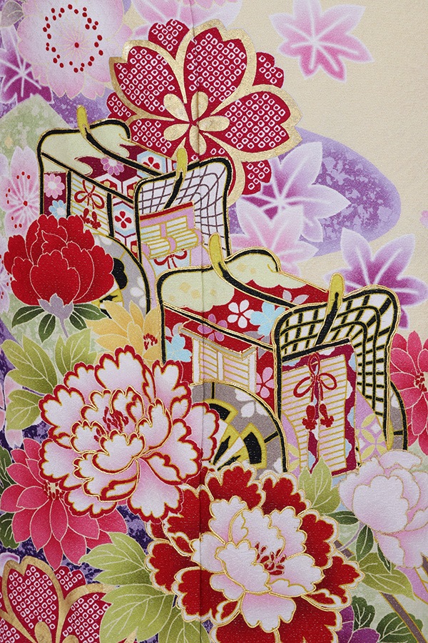 振袖 レンタル 成人式 フルセット クリーム