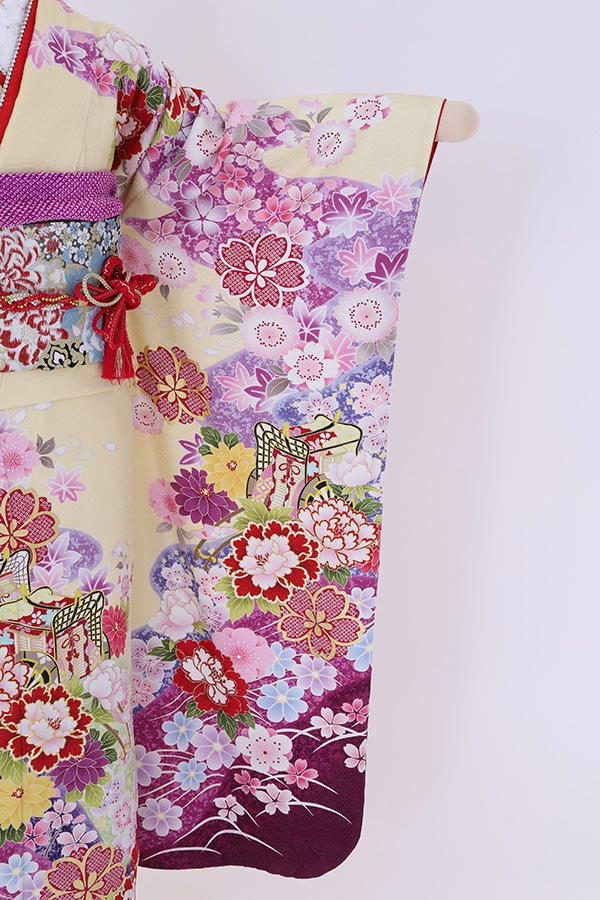 振袖 レンタル 成人式 フルセット クリーム