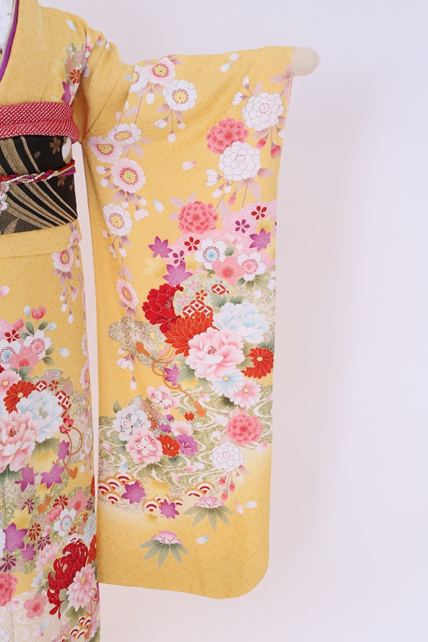 振袖 レンタル 成人式 フルセット 黄