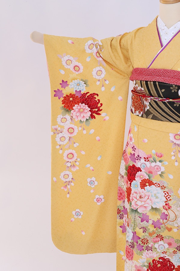振袖 レンタル 成人式 フルセット 黄