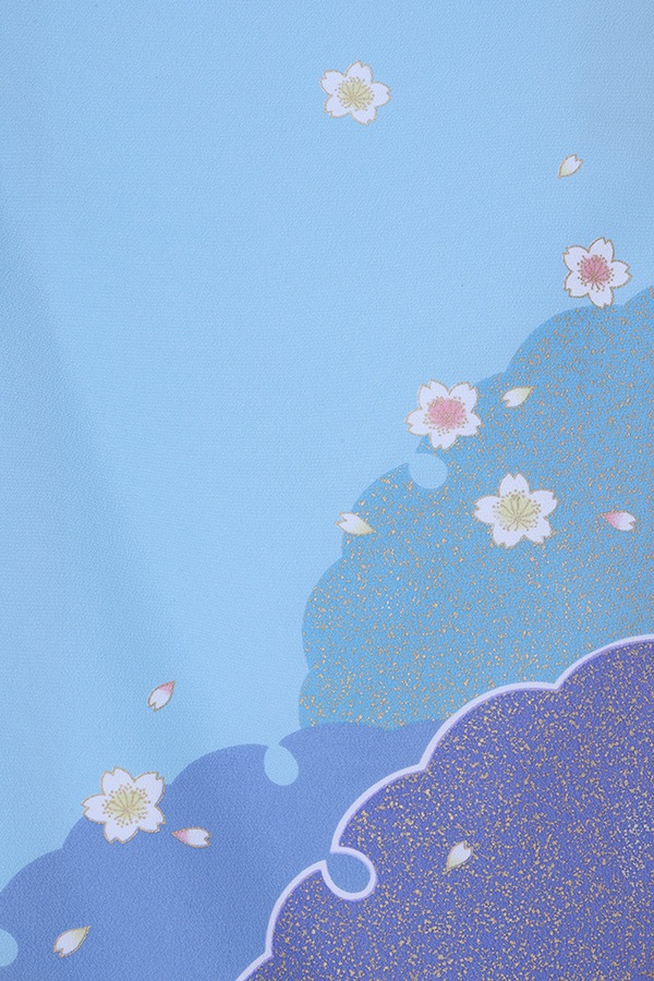 ２尺袖 単品レンタル 水色