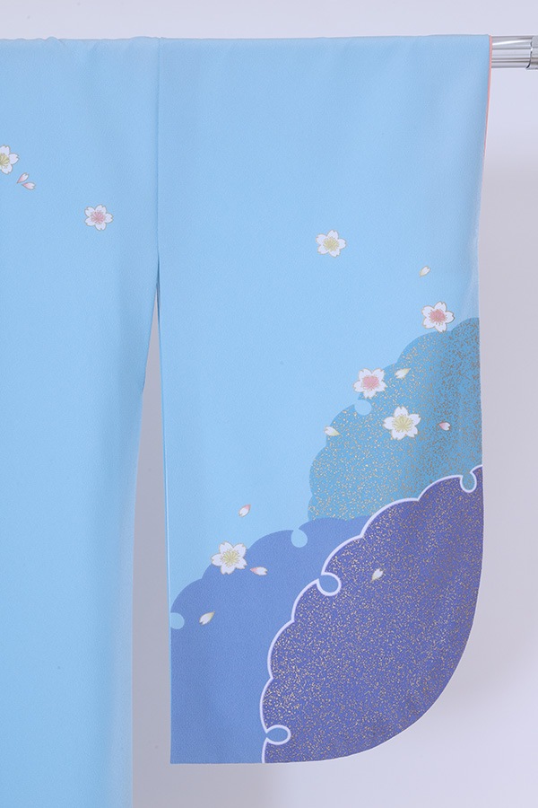 ２尺袖 単品レンタル 水色
