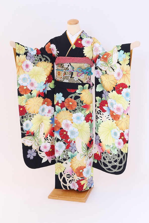 振袖 レンタル 成人式 フルセット 黒