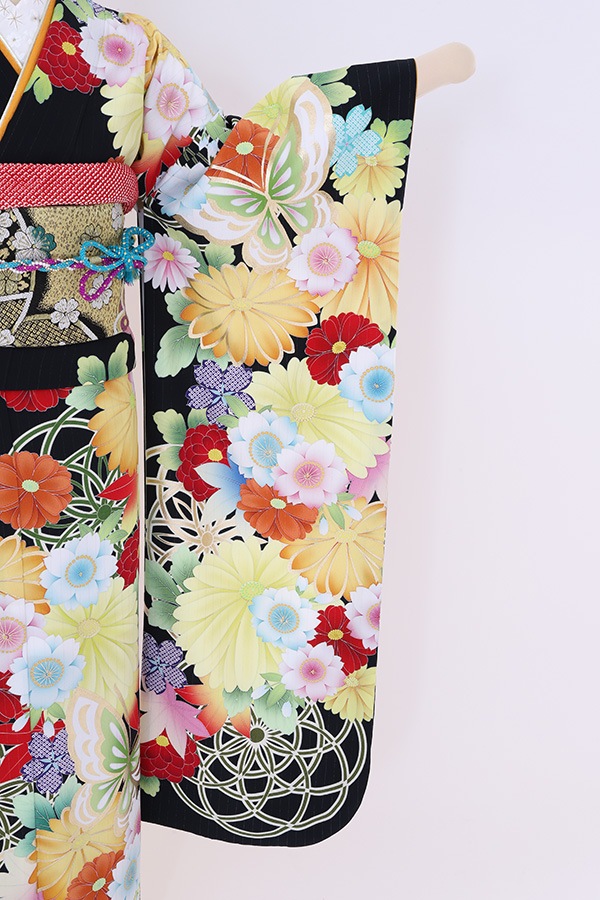 振袖 レンタル 成人式 フルセット 黒