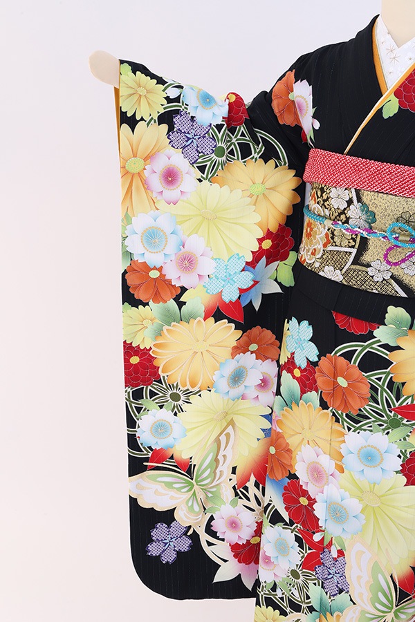 振袖 レンタル 成人式 フルセット 黒