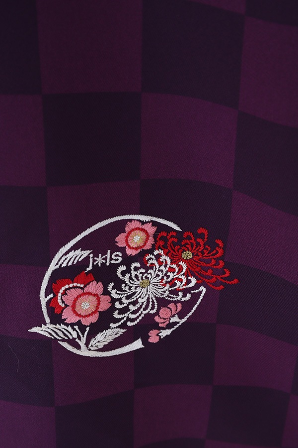 袴 レンタル 紫 市松 刺繍