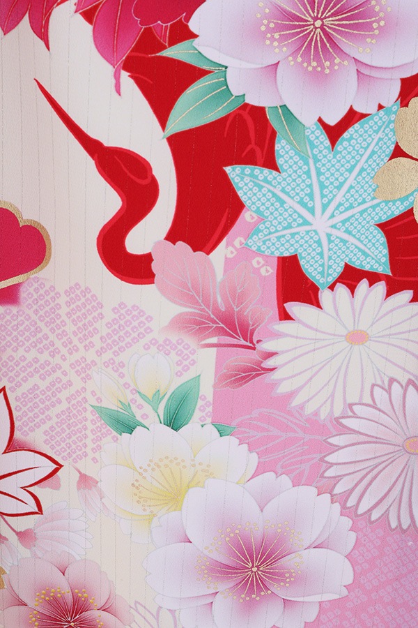 振袖 レンタル 成人式 フルセット ｸﾘｰﾑ×ﾋﾟﾝｸ