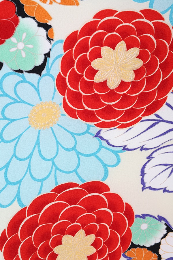 振袖 レンタル 成人式 フルセット ｸﾘｰﾑ×水色