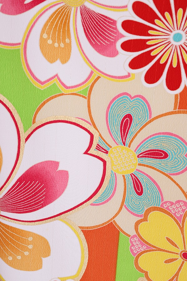 振袖 レンタル 成人式 フルセット 黄緑×ｵﾚﾝｼﾞ