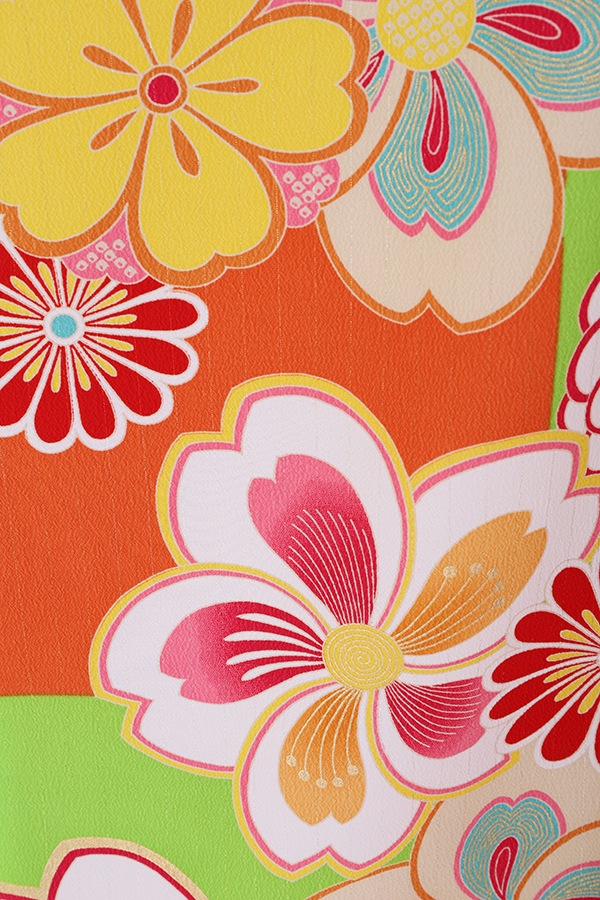 振袖 レンタル 成人式 フルセット 黄緑×ｵﾚﾝｼﾞ