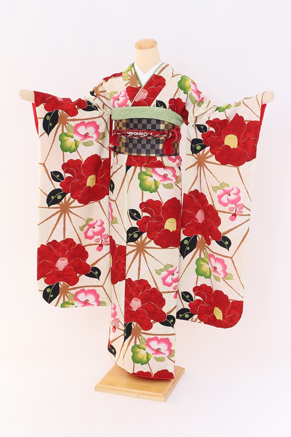 振袖 レンタル 成人式 フルセット クリーム