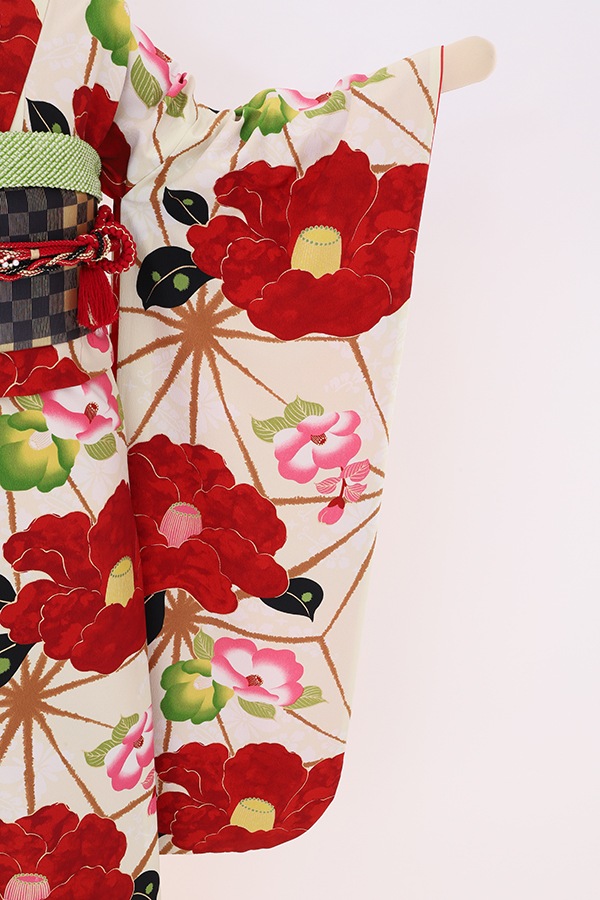 振袖 レンタル 成人式 フルセット クリーム