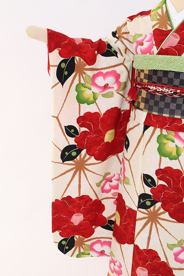 振袖 レンタル 成人式 フルセット クリーム