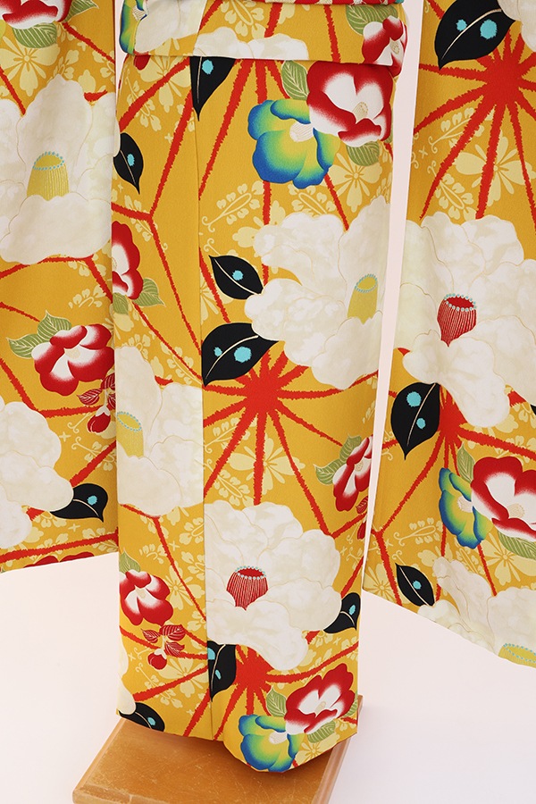 振袖 レンタル 成人式 フルセット 黄(からし）