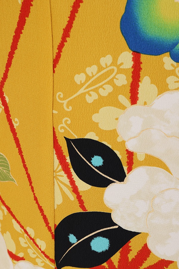 振袖 レンタル 成人式 フルセット 黄(からし）