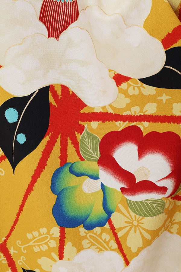 振袖 レンタル 成人式 フルセット 黄(からし）