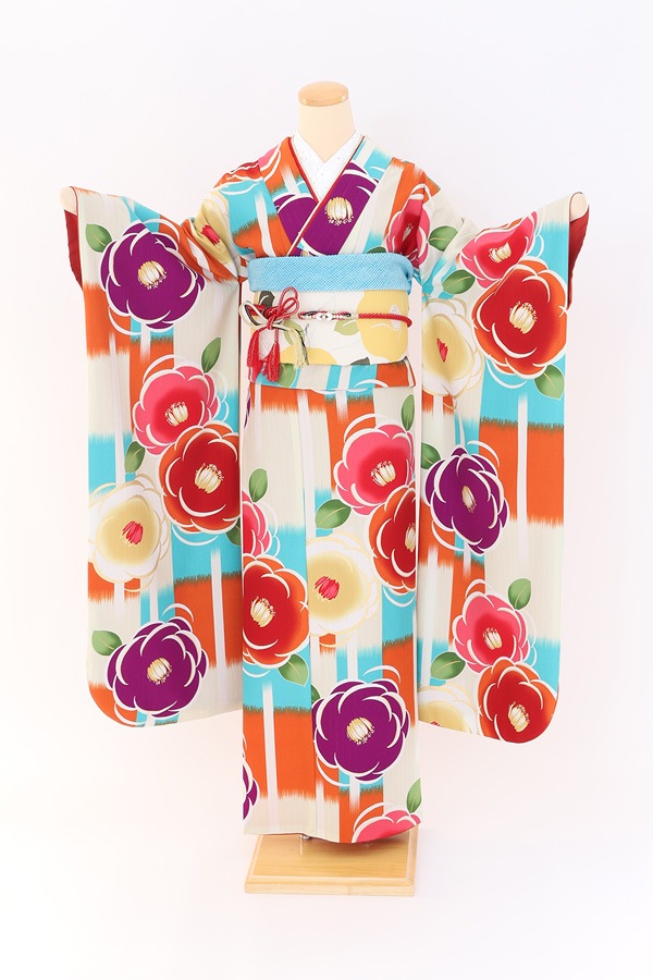 振袖 レンタル 成人式 フルセット クリーム