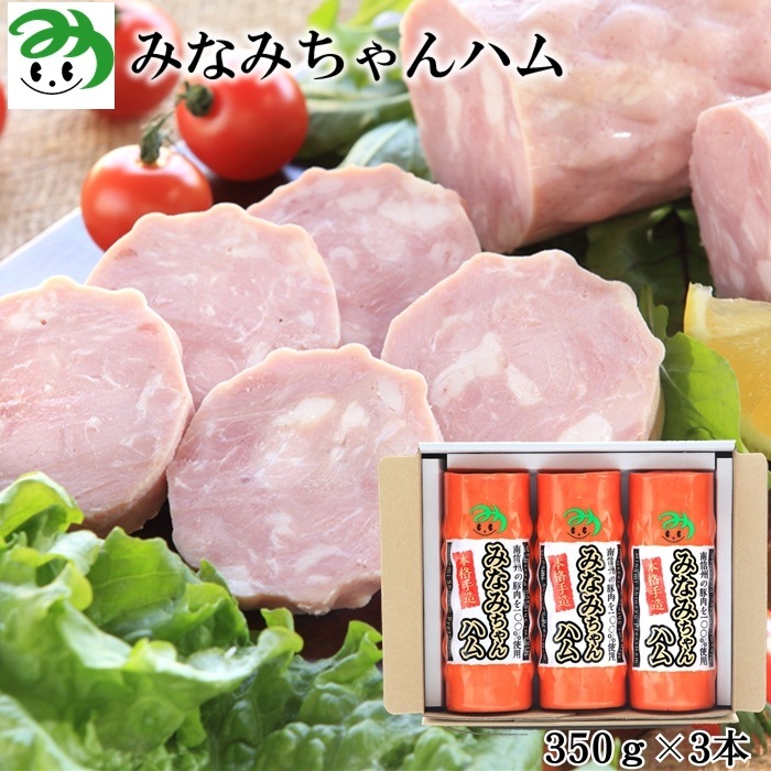 S601　南信州産豚肉100% みなみちゃんハム(350g×3本)（冷蔵）