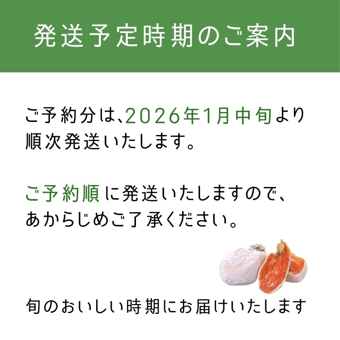 大粒厳選市田柿　約2kｇ(4～6粒×12パック）　S452　 2026年1月中旬～発送