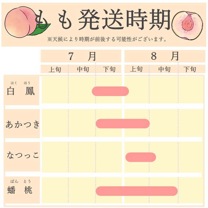 S102　桃　あかつき【太鼓判】約2.3kg(6～7玉)　【冷蔵】 7月下旬～発送