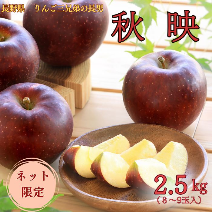 S301 　りんご　秋映　中玉　約2.5ｋｇ(8～9玉)　10月上旬～10月中旬発送