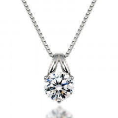 1ct エレガント 3点留 ソリティア ネックレス